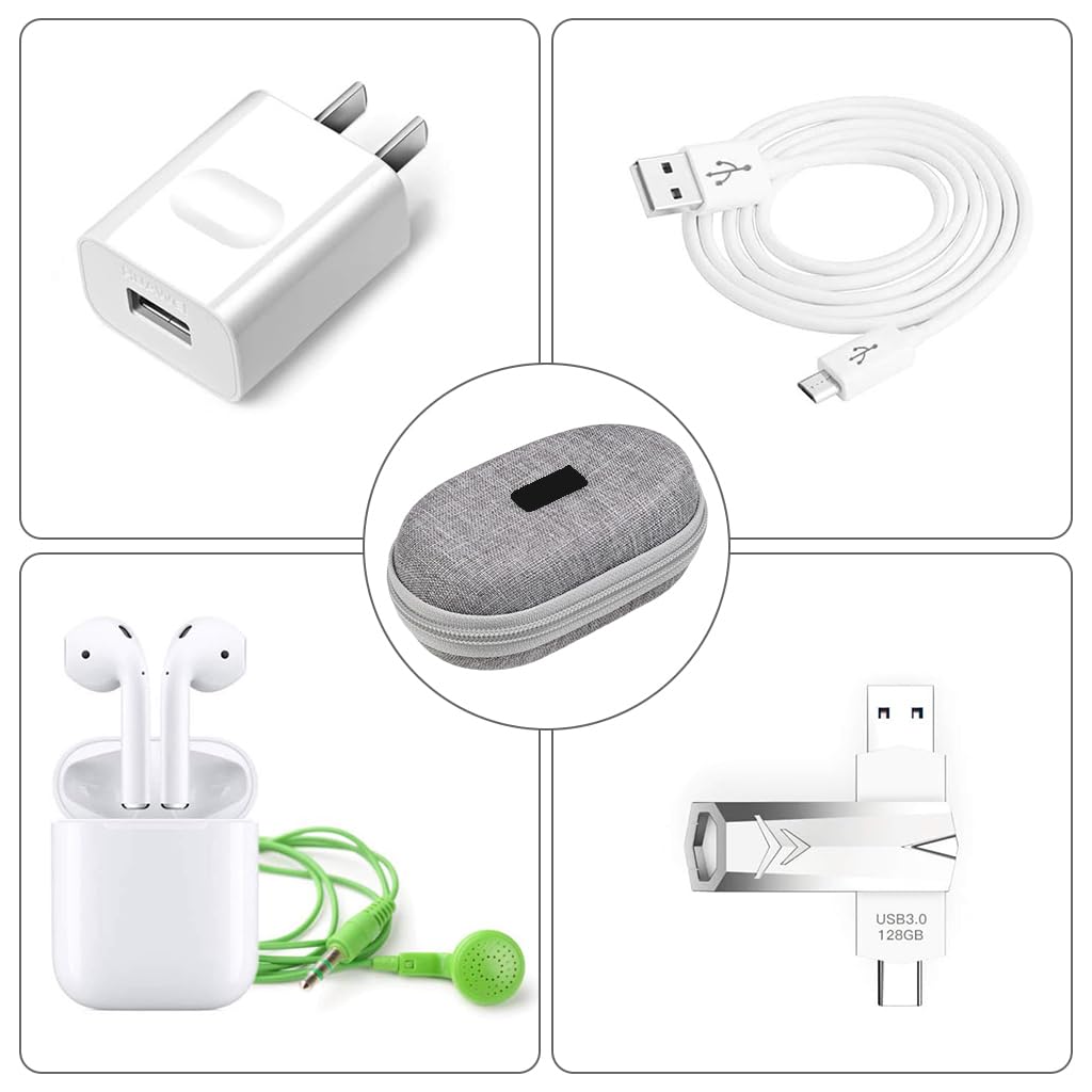 ZIBUYU Earbud Travel Case for Earphones and Cables with Elastic Belt and Mesh Bag | Soft EVA Storage Pouch