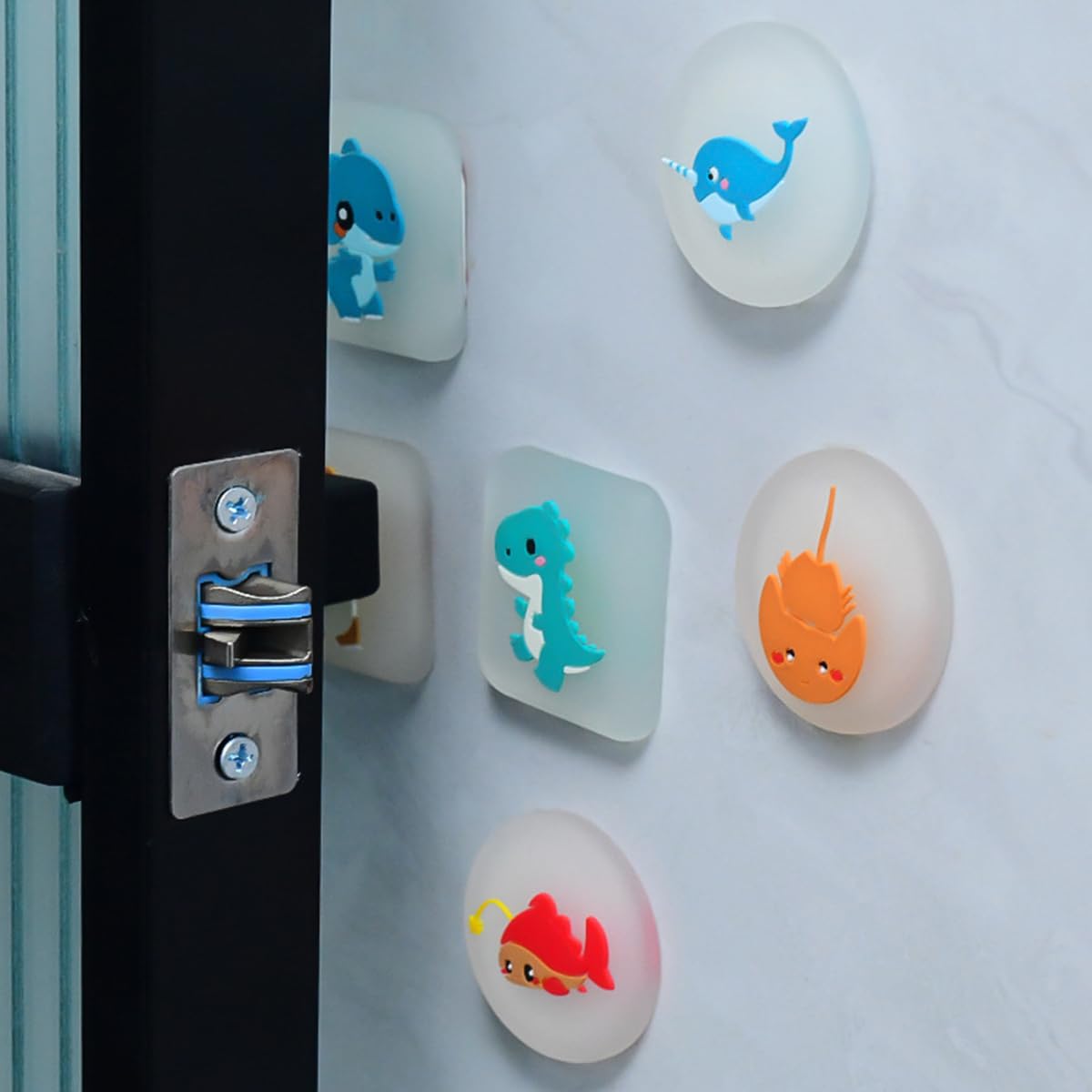 Serplex Door Handle Bumpers for Wall Protection with Self Adhesive Rubber | 6Pcs Quiet Stoppers