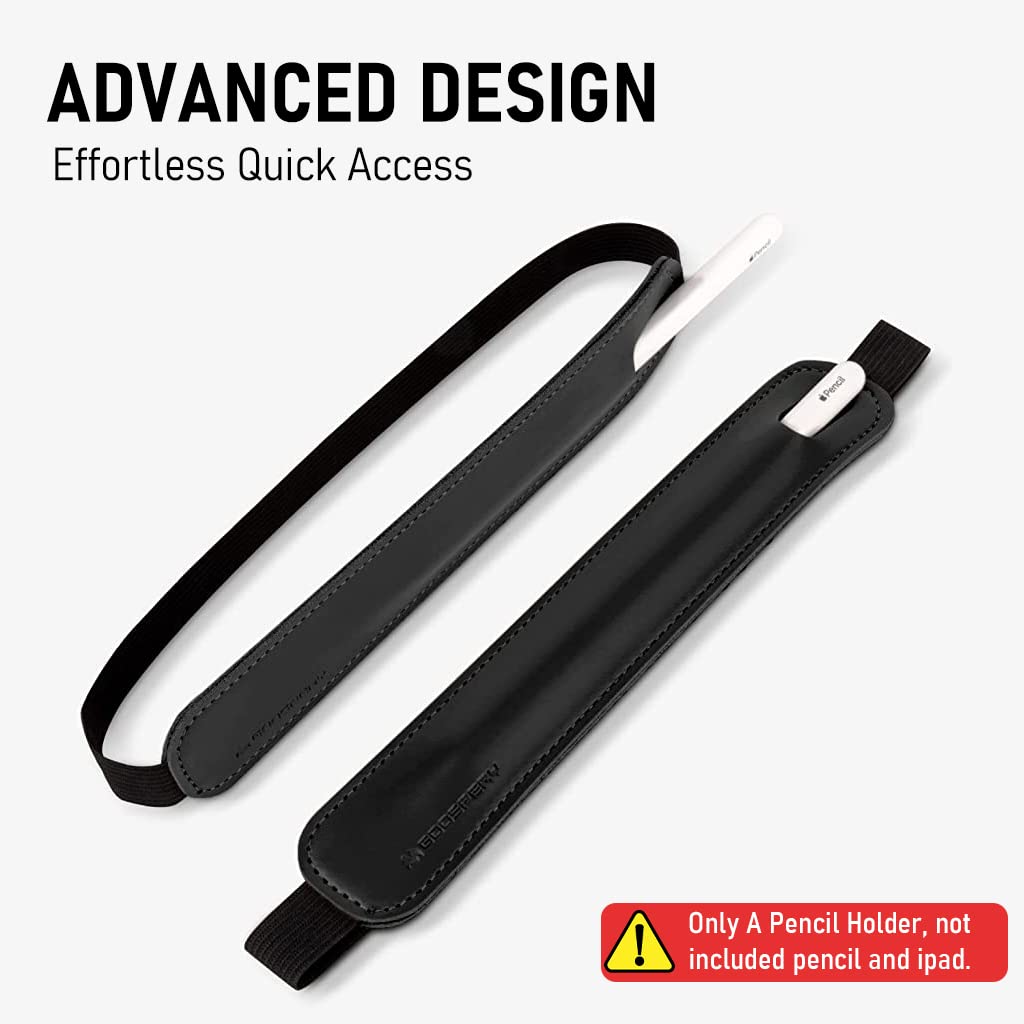 ZORBES Pencil Cover for Apple Pencil 1st and 2nd Gen with Elastic Band Fit PU Leather Sleeve, Black