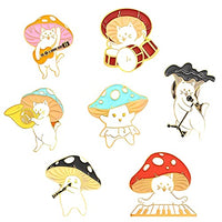 SANNIDHI® 7PCS Enamel Brooch Pins Set Cute Alloy Lapel Pins Cartoon Cat Mushroom Pin Brooches Assorted Badges Pin for Clothes, Backpack, Hats, DIY Crafts