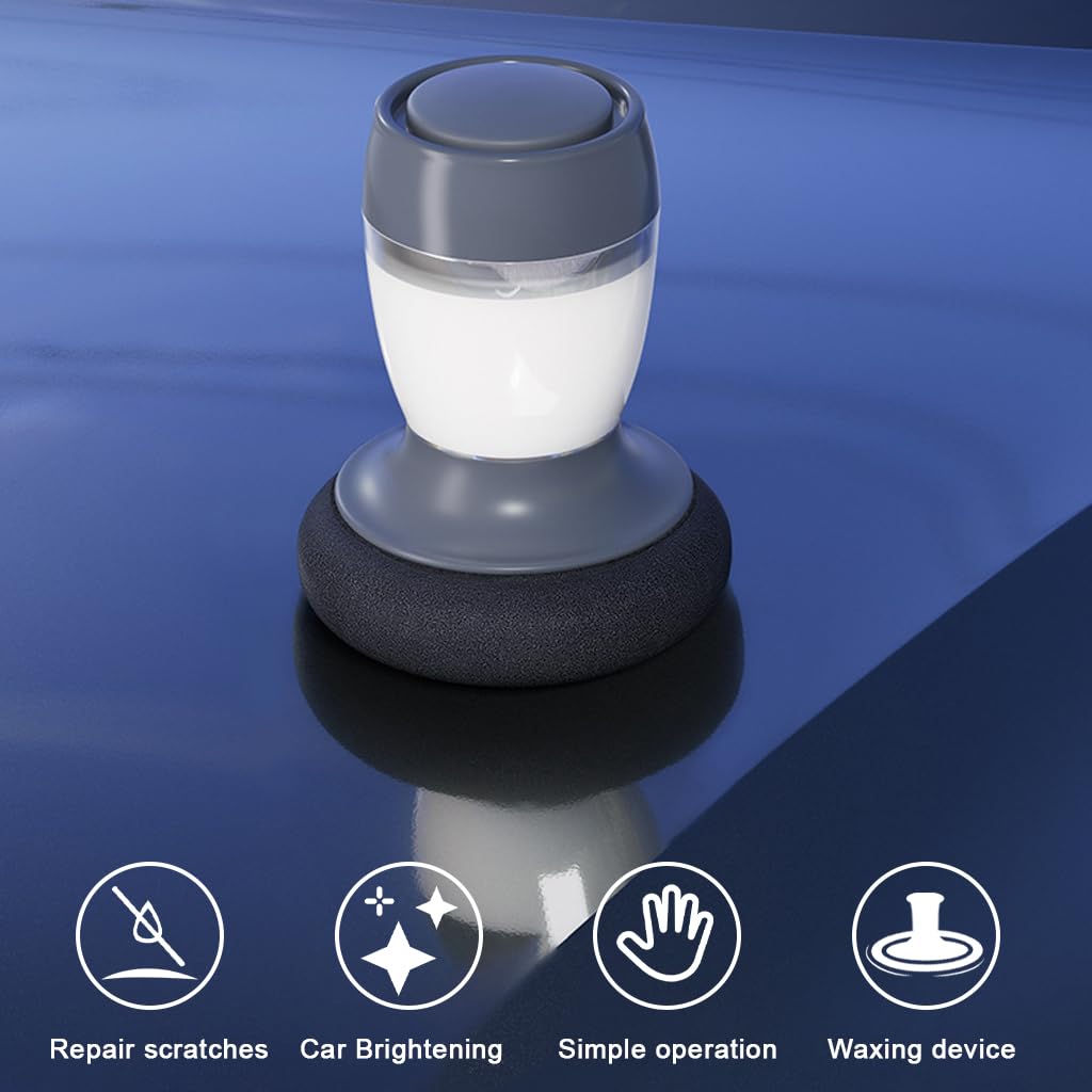 STHIRA Wax Applicator for Car Polishing with Built In Wax Dispenser Handle and Foam Pad