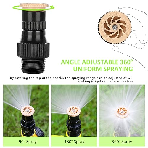HASTHIP® Garden Water Sprinkler for Lawn Rotation Auto Irrigation System 360 Rotation with Quick Connectors Outdoor (9PCS)