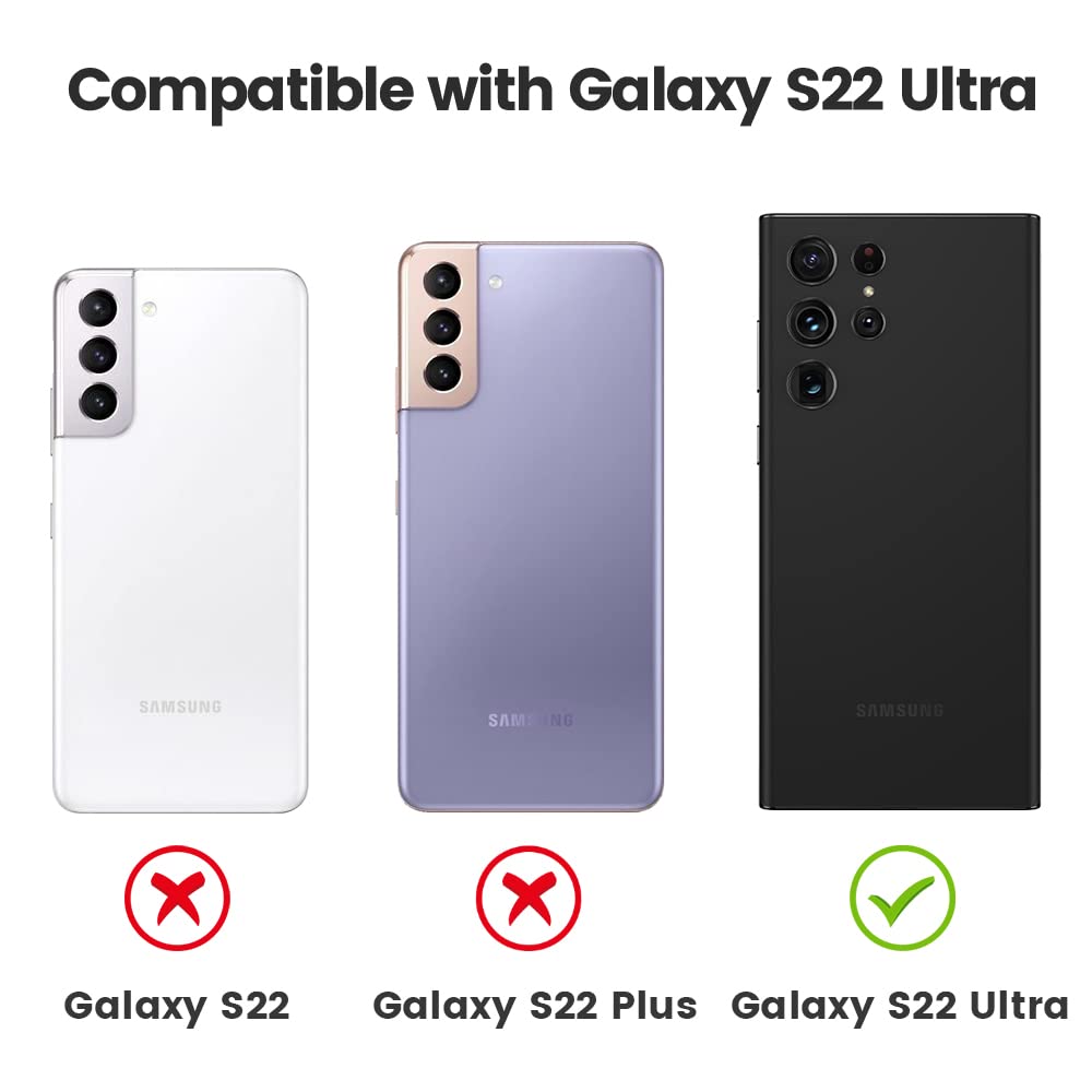 ZORBES Lens Protector for Galaxy S22 Ultra featuring Metal Anti Scratch Cover in Yaoye Black