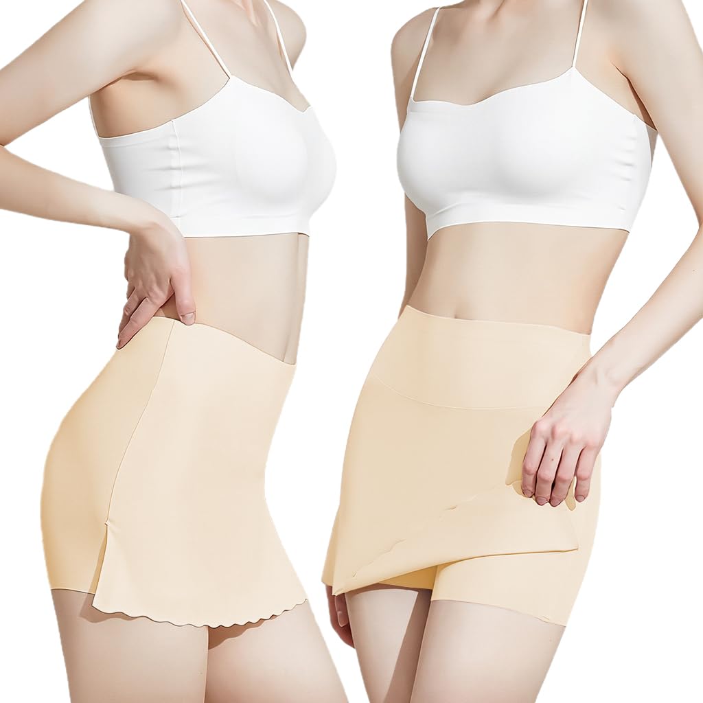 SANNIDHI Slip Short for Women with Front Smoothing Piece and High Waist | Nylon Anti‑Chafing Underwear for Dresses