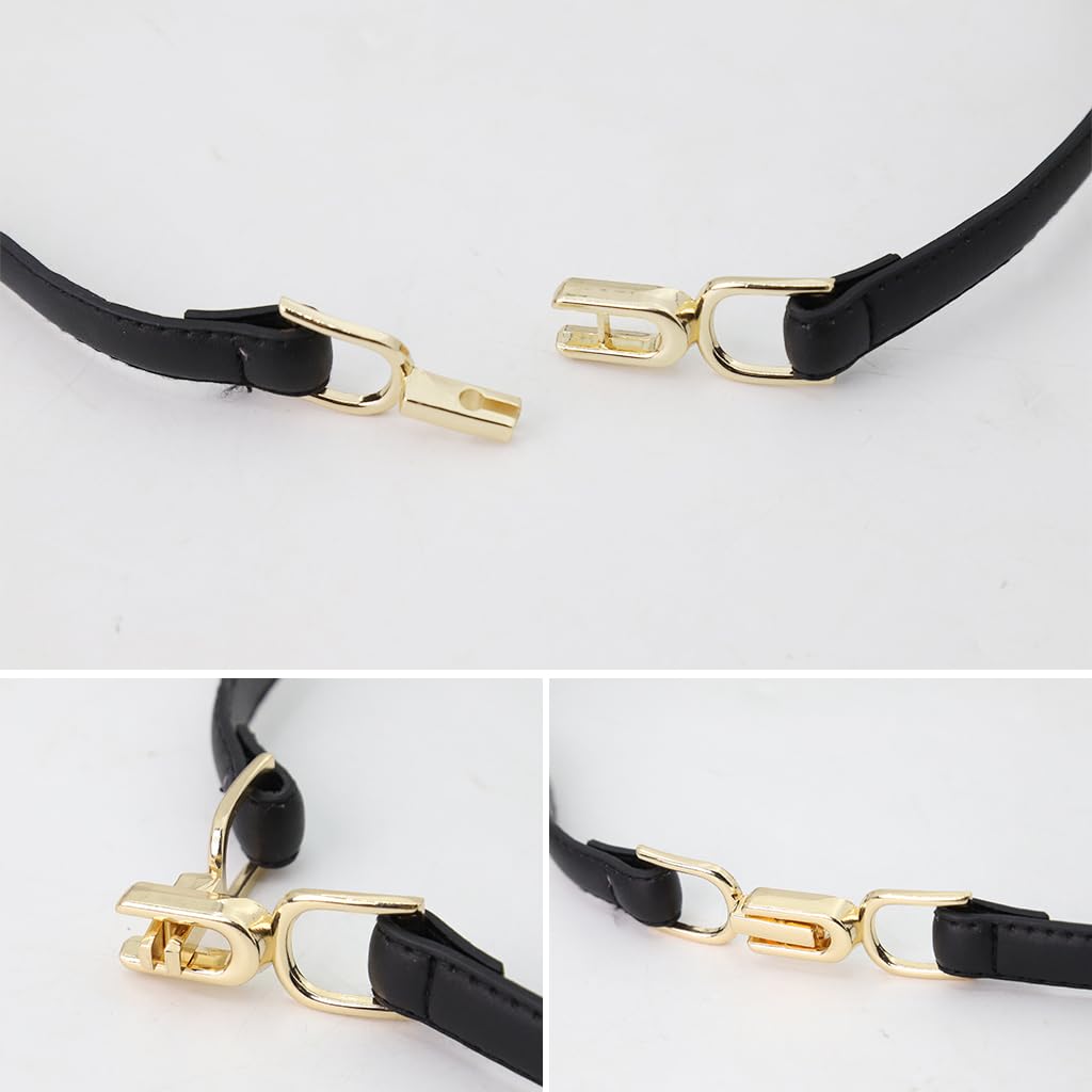 PALAY Waist Belt for Women featuring Metal Buckle Closure 96cm Slim PU Leather | Black and Brown