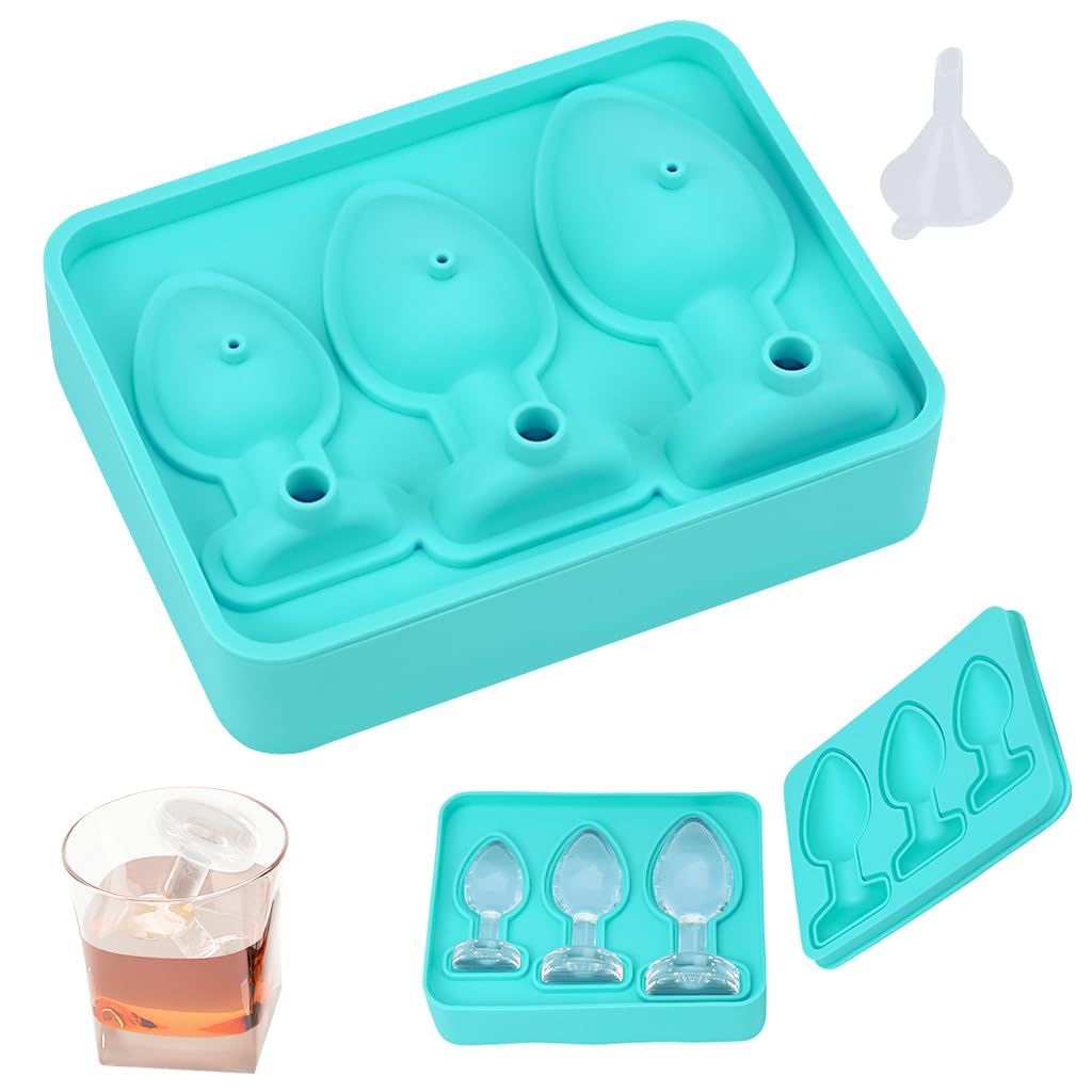 Supvox Ice Cube Tray for Whiskey and Cocktails with 3 Chambers featuring Raindrop Mold | Food Grade Silicone