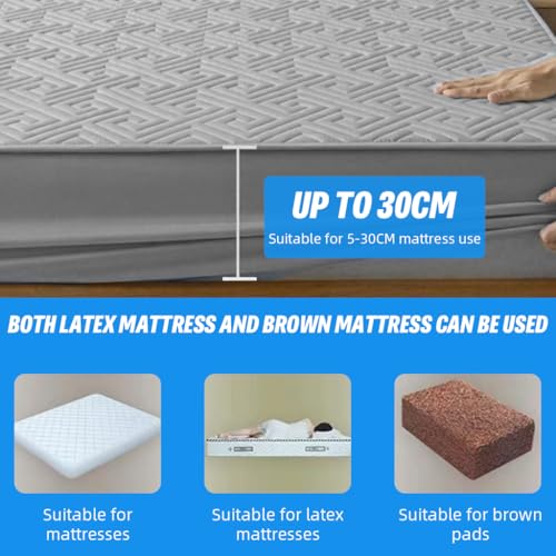HASTHIP® 78.7'' x 59'' Mattress Protector Queen Size - Waterproof Bedsheet Bed Protector Queens Size Breathable 3D Air Queen Mattress Protectors, Gray