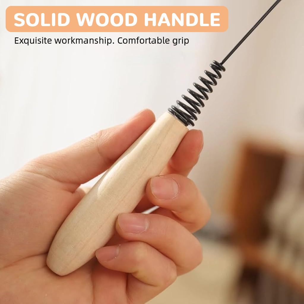 Qpets Cat Teaser Wand for Interactive Play with 0.8mm Fiberglass Rod and Beechwood Handle | Natural Feather Bell Toy