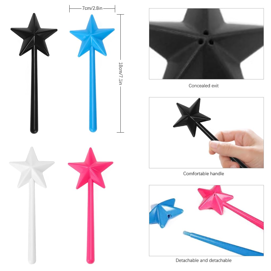 HASTHIP Salt Containers for Kitchen 4Pcs Set with Handle Featuring Refillable ABS Shakers | Star Shape Design for Party and Festival Use