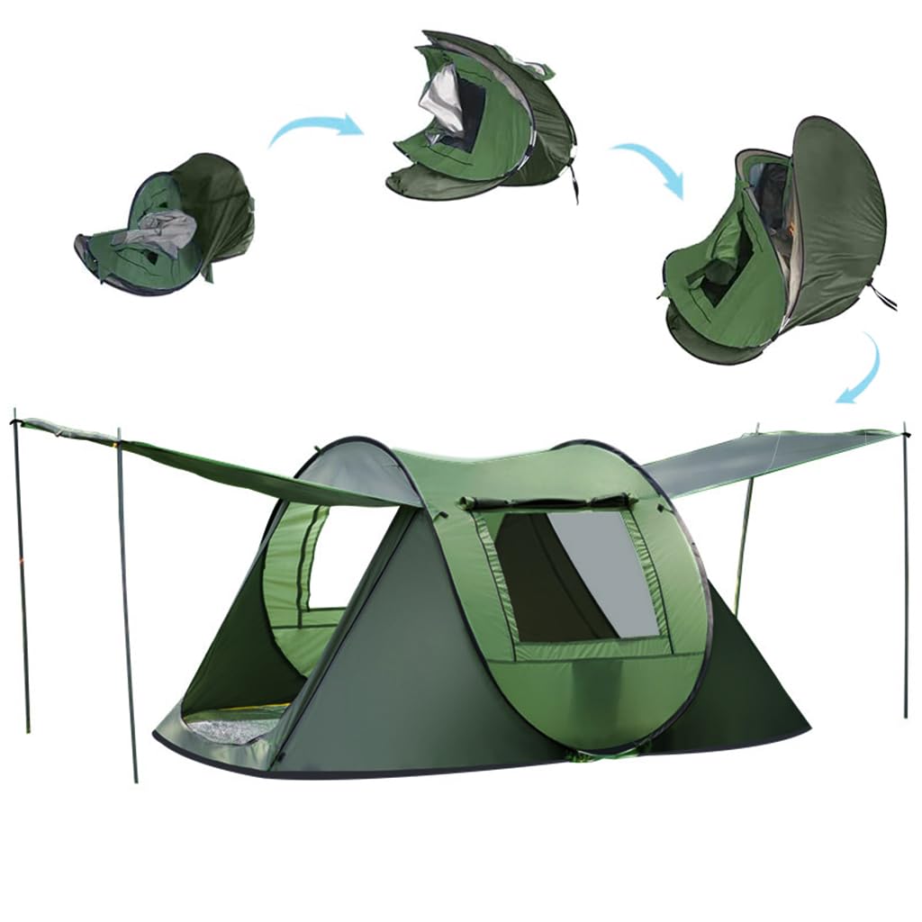 Optifit® Portable Camping Tent, Ideal for 2-4 Person, Waterproof with Door & Windows, Pop Out UV Protection Tent, Mosquito Screens Camping Tent. Adventure, and Hiking, No Installation Required