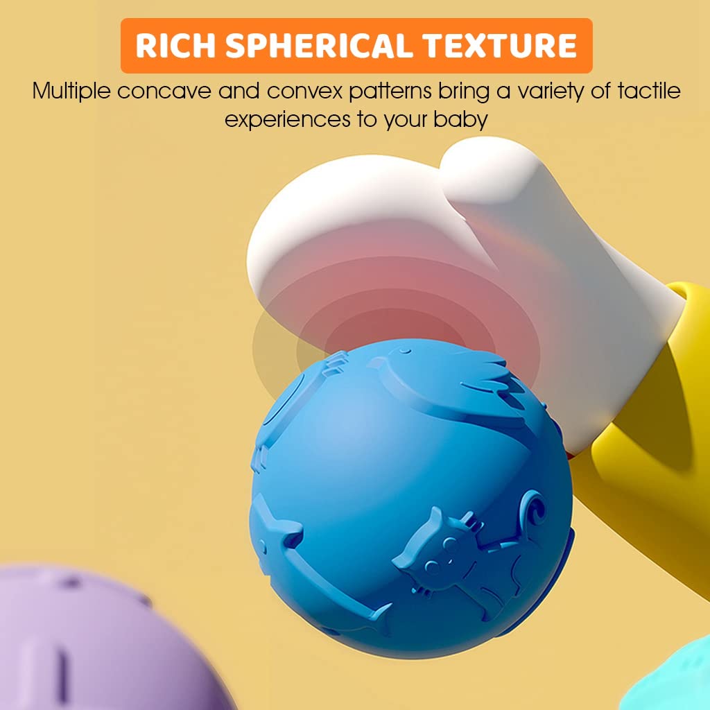 PATPAT Squeeze Ball Toys for Baby Sensory Play with 6 Color Balls and Flash Cards | Visual Development
