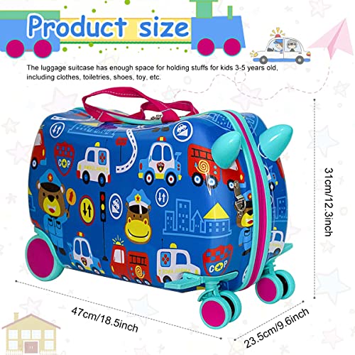 PALAY® Travel Suitcase for Kids 2-5 Years Old Ride-on Suitacase for Toddler Cute Luggage Suitcase for Kids Carry on Luggage with Wheels for Kids Lightweight Kids Travel Suitcase for Family Travel