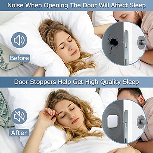 HASTHIP® 12PCS Door Bumper Wall Protector Square Silicone Stopper Handle Buffer Guard Shock Absorbent Self Adhesive Cushioning Pad Knob Desk Corner 4.5 x 4.5cm White