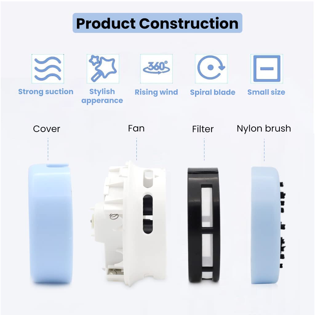 ZORBES Mini Desktop Vacuum Cleaner for Desk and Keyboard with 360° Nylon Brush | Portable Battery Powered Blue