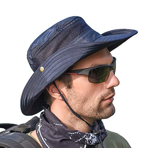 GUSTAVE Men's Bucket Hat for Outdoor Activities with Mesh Vent and Adjustable Chin Strap | Waterproof Polyester Sun Protection up to 60 cm