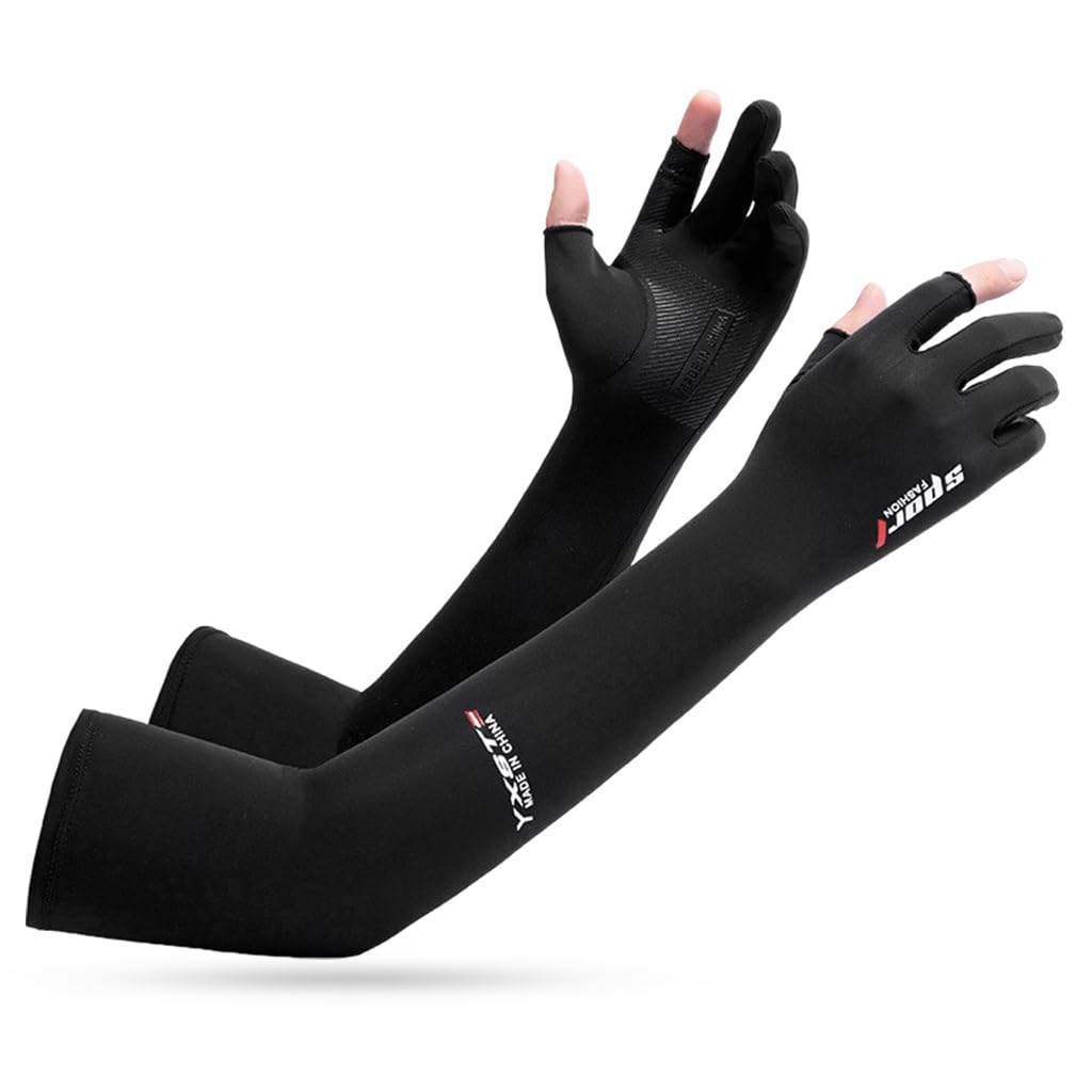 PALAY Hand Gloves for Sun Protection with Non Slip Palm and Touch Screen Design | Ice Silk UV Arm Sleeves