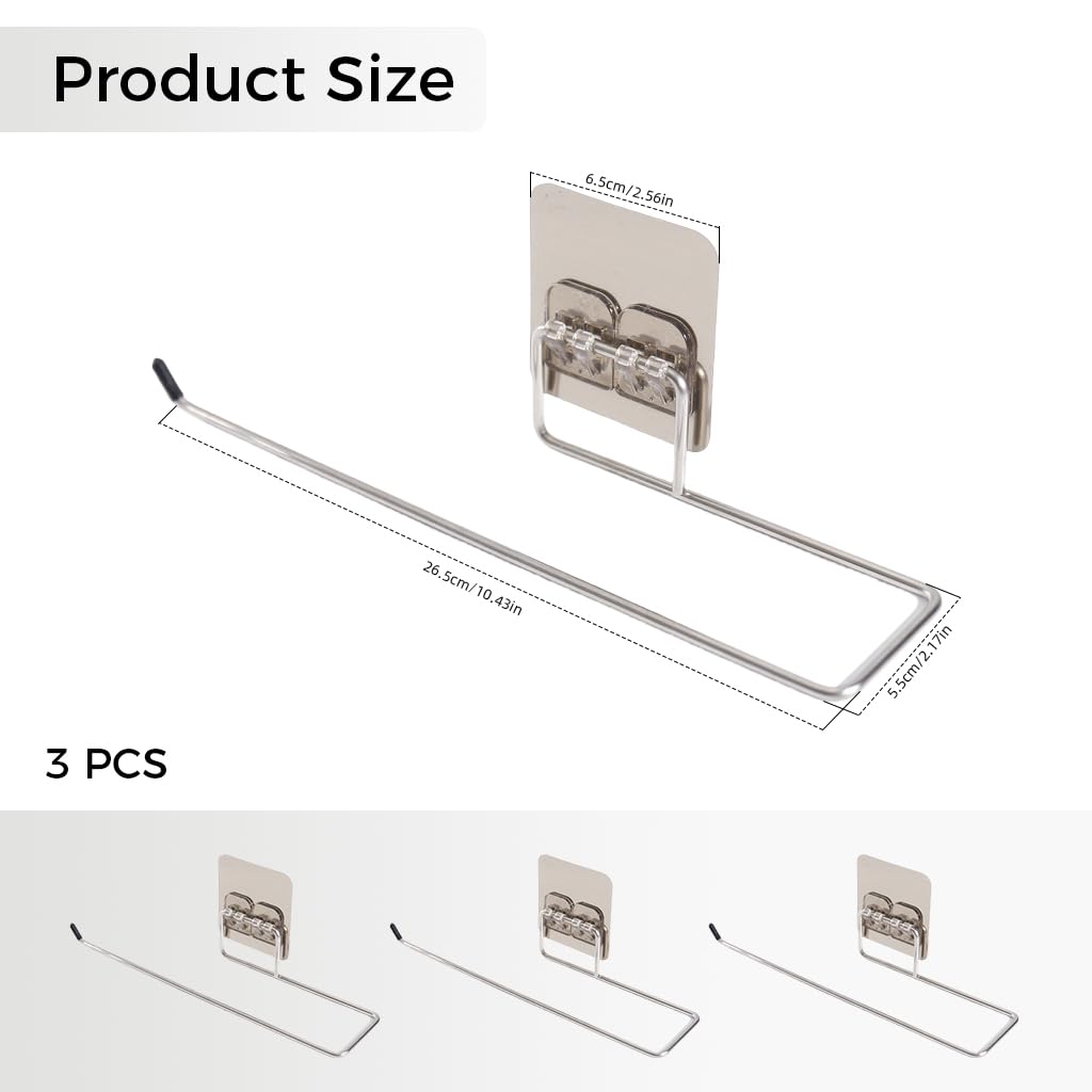 ZIBUYU Tissue Paper Holder for Bathroom and Kitchen featuring Self Adhesive Mount 10.4 in Metal Rack | Space Saving Design