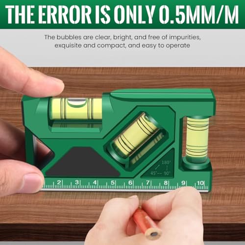 Serplex® Magnetic Leveler Tool with 3 Bubble Vials and Etched Scale for Horizontal Vertical 45 Degree Angles Portable Leveling for Construction HVAC Installation 3PCS