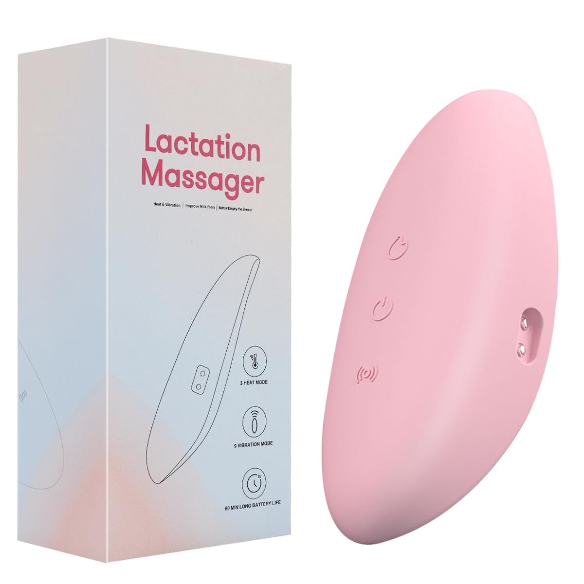 SNOWIE SOFT® Lactation Massage with Heat Breast Massager for Breast Feeding Breast Dredging Accerate Milk Production Heating Breast Vibrant Massager with 3 Viberation Modes, Adjustable Temperature