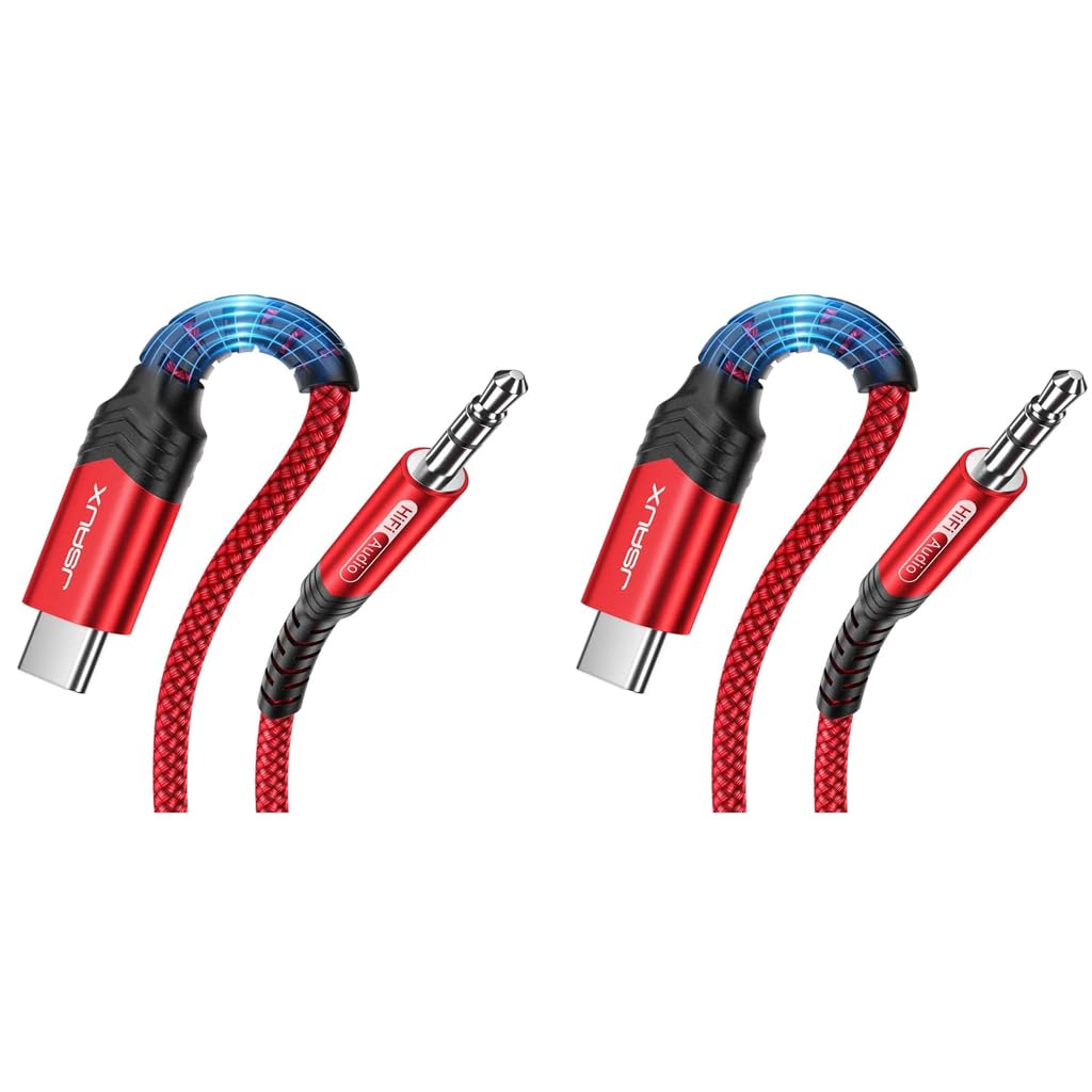 JSAUX USB C to 3.5mm Audio Cable for Car and Headphones 3.3ft with Smart DAC Chip | Nylon Braided
