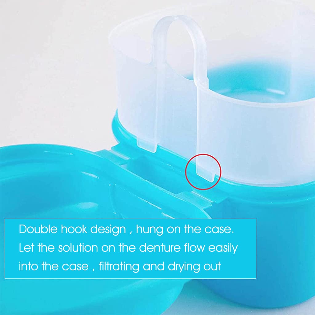 ZIBUYU Denture Box Case for Retainers and False Teeth with Strainer | Medical Grade PP