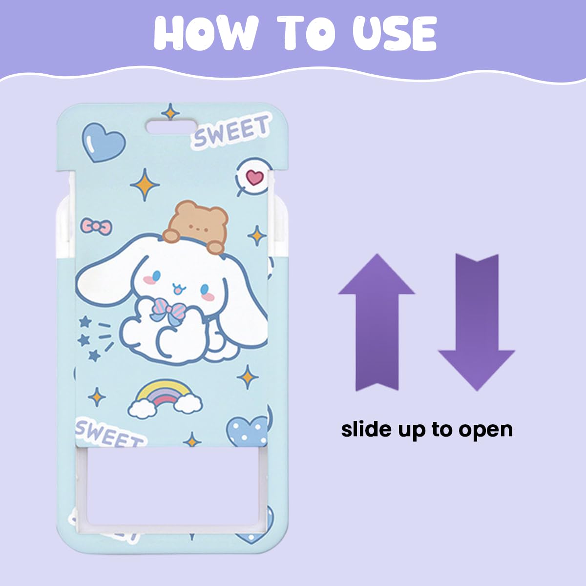 PATPAT Cartoon ID Card Holder for Students and Office Staff with Keyring Lanyard 110mm x 70mm | Clear Acrylic Sleeve Set of Two