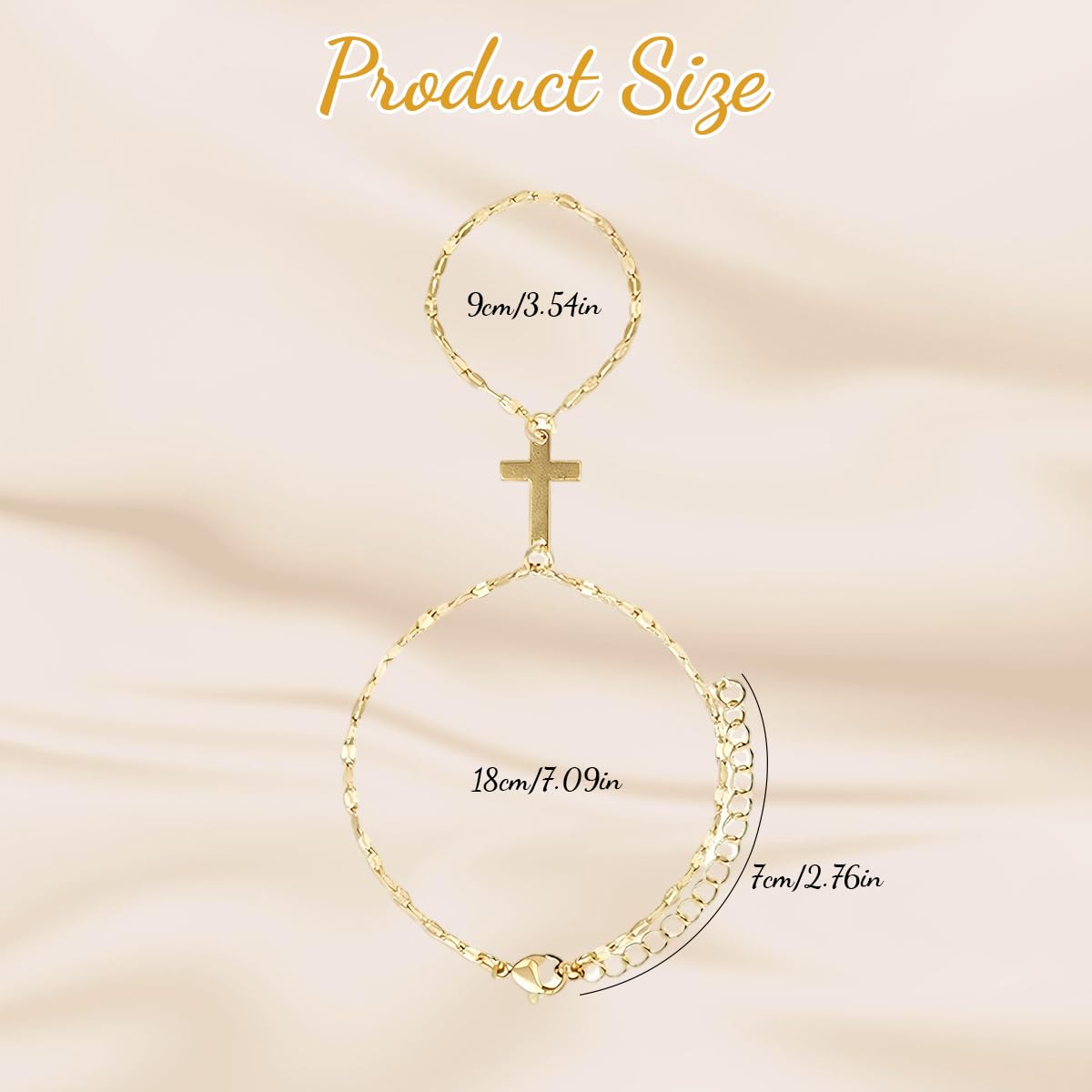 SANNIDHI Cross Bracelets for Women featuring Slim Gold Cross Pendant Link Chain | Elegant Hand Jewelry for Casual and Formal Wear