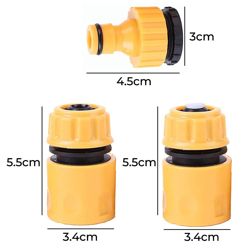 Supvox  Useful Hose Pipe Fitting Quick Water Connector Adaptor Garden Lawn Tap 3PCS