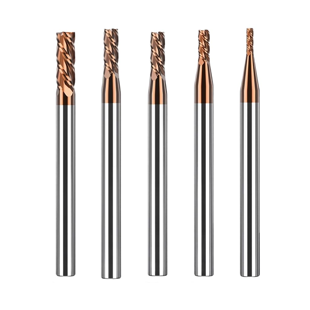 Serplex Carbide End Mill Cutter Set for CNC Machining with 4 Flutes and Tungsten Steel | 5 Pcs