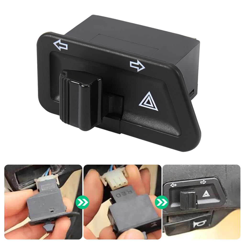 STHIRA Motorcycle Headlight Switch for E Bikes and Scooters with 3 Pin Double Flash Button | Easy Turn Signal Control