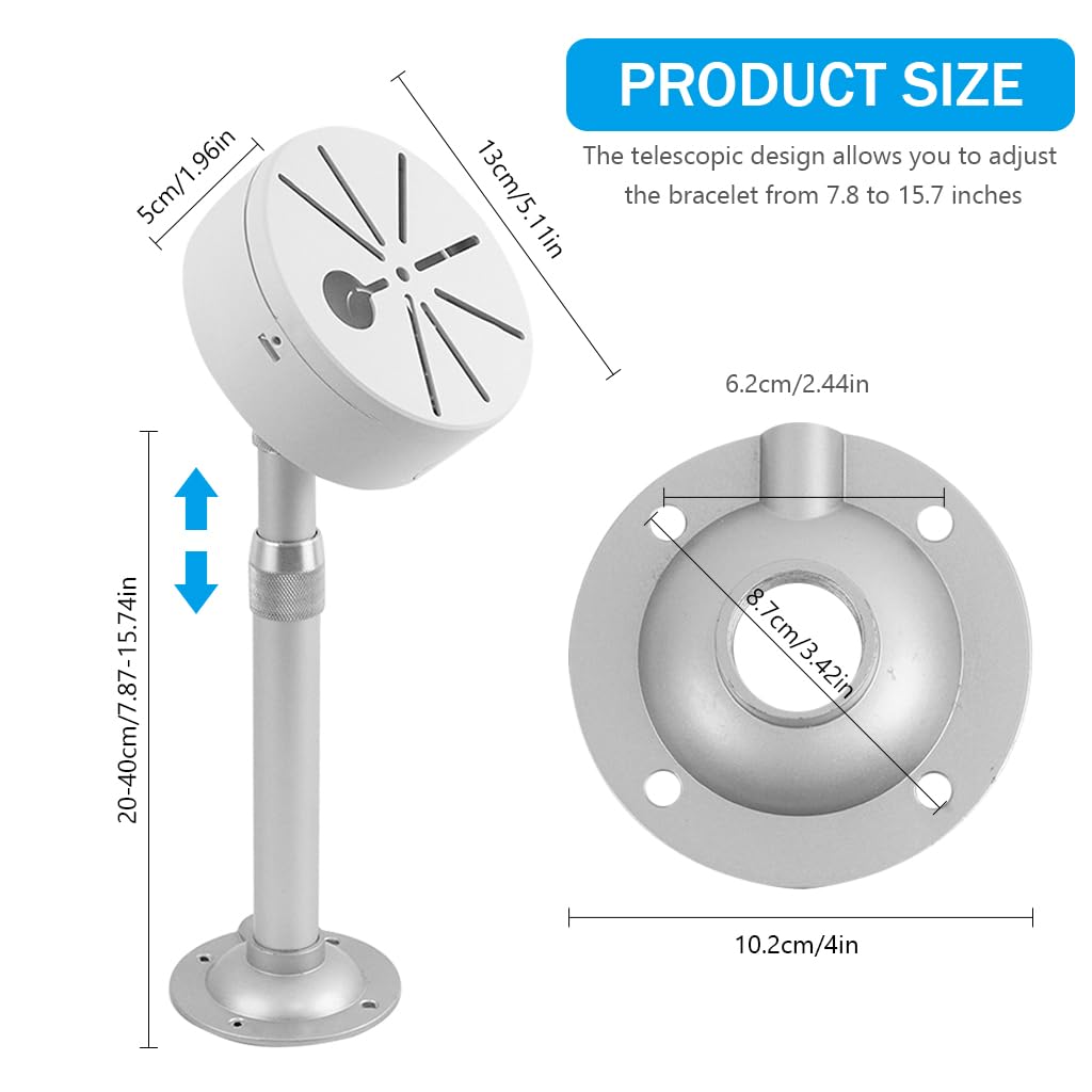 ZORBES Security Camera Mount for CCTV and IP Cameras with 7.8–15.7 in Telescopic Aluminum Arm