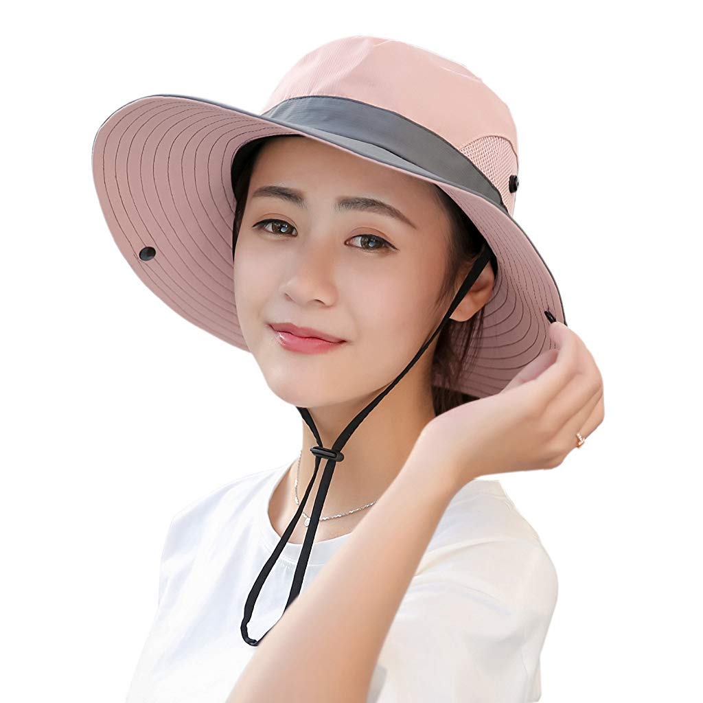 PALAY® Hat for Women Stylish Wide Brim Sun Hats for Women Summer Beach Hat with Ponytail Hole UPF 50+ UV Protection Mesh Bucket Hats Packable Travel Cap For Beach, Boating, Fishing, Outdoor 3 PCS