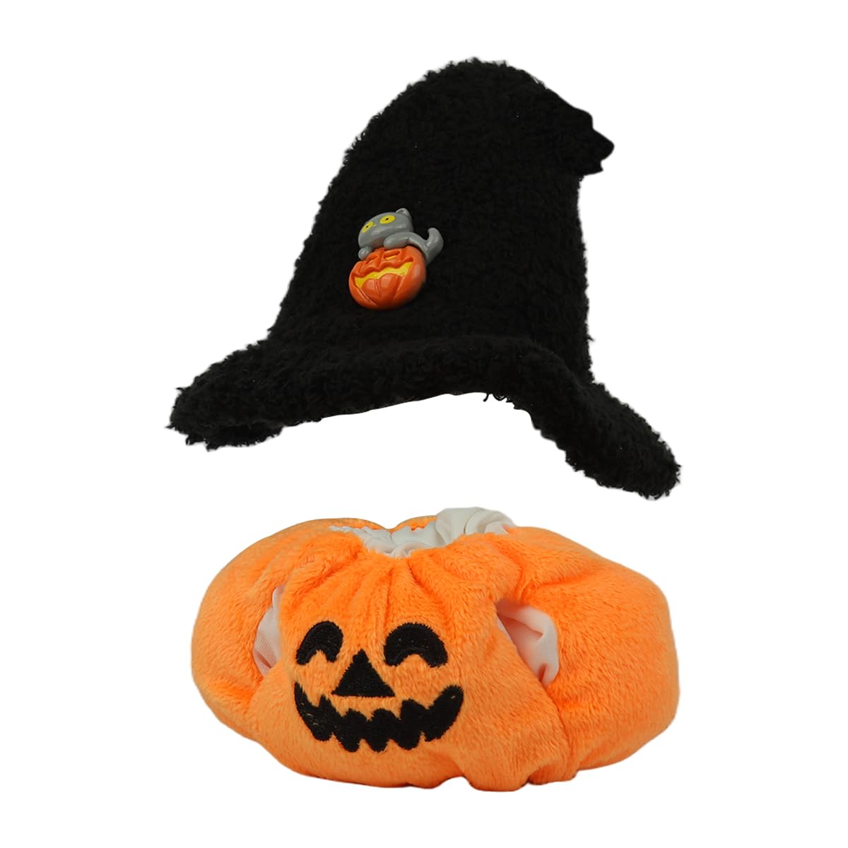 PATPAT Halloween Wizard Pumpkin Jumpsuit for 4'' and 6'' Collectible Dolls with Hat | Festive Display Outfit