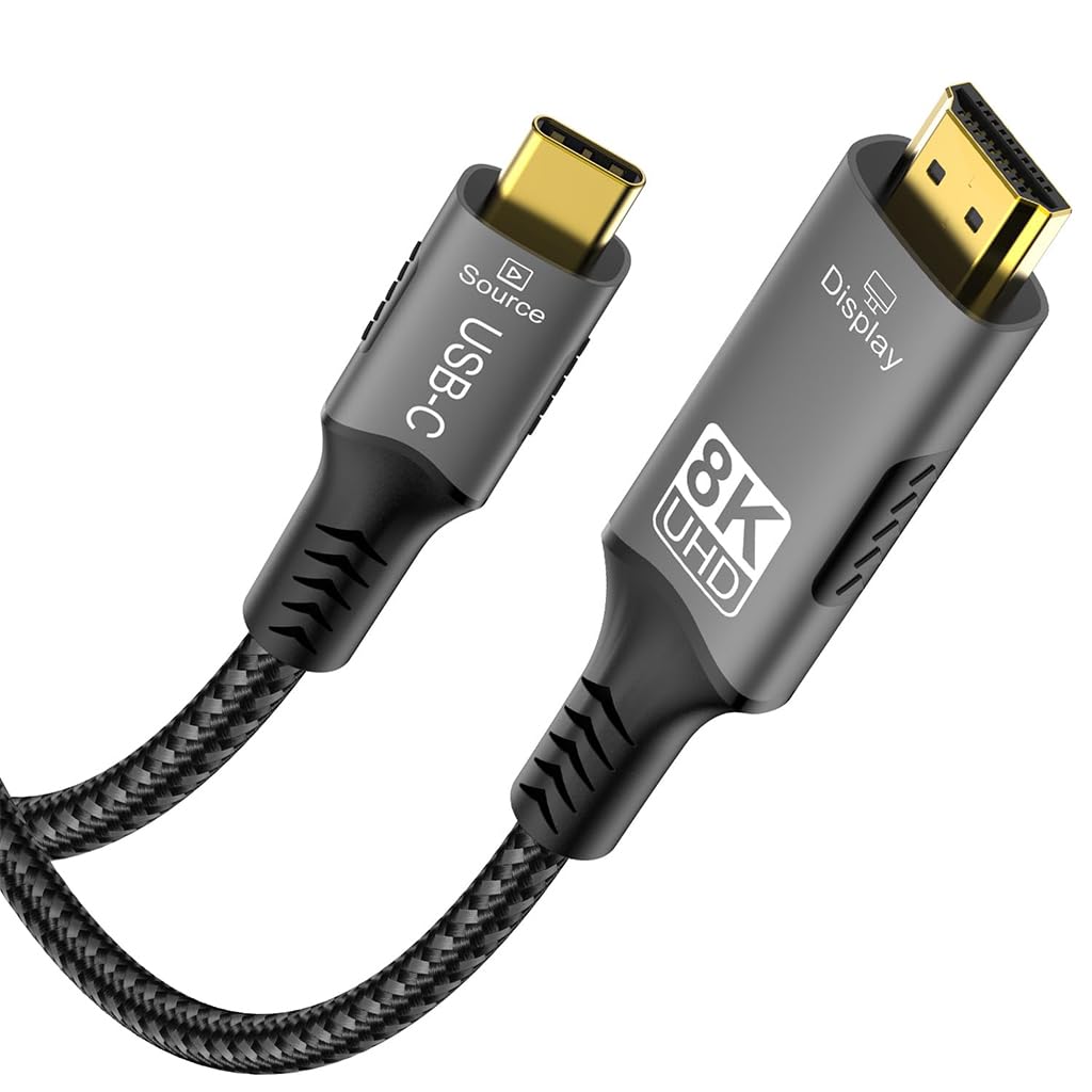 Verilux USB C to HDMI Cable 1m for Laptop and Monitor with 8K 60Hz HDR | Aluminum Alloy Connector
