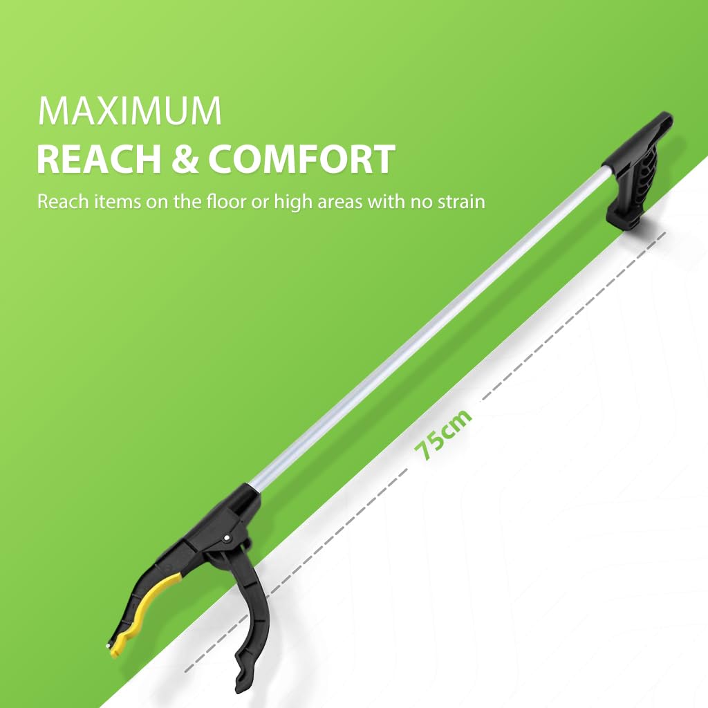 HASTHIP 75cm Grabber Reacher Tool, Easy Squeeze Ergonomic Handle, Anti-Slip, Durable Aluminum Alloy, Magnetic Tip, Ideal For Trash Pickup & Elderly Aid, Garden & Home Cleaning Accessory