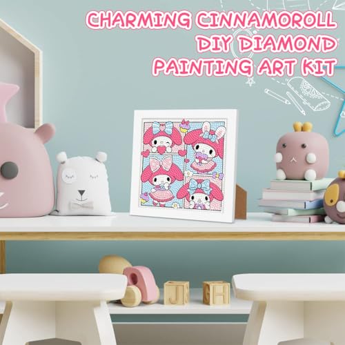 PATPAT® DIY Diamond Painting Kit for Kids 7 Inches Cute Melody Art with Wooden Frame Desk Decoration Craft Gift 2PCS
