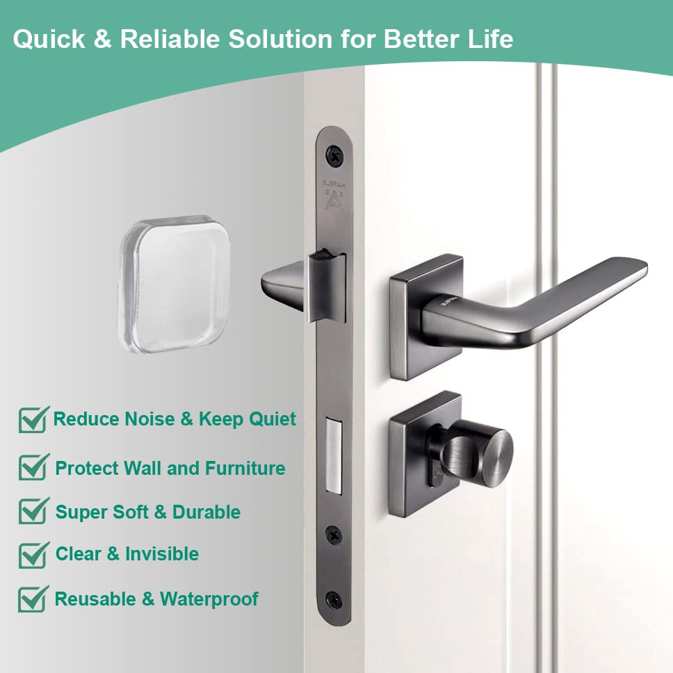 ZIBUYU Door Stopper for Home featuring Thick Square Clear Rubber Gel Bumpers 18PCS