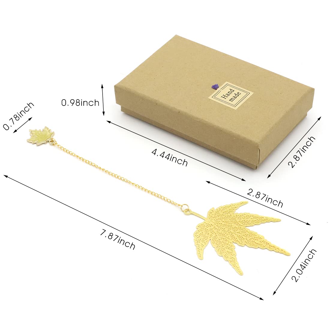 Supvox Metal Maple Leaf Bookmark for Reading and Gifting | 3PCS Golden Vintage Design