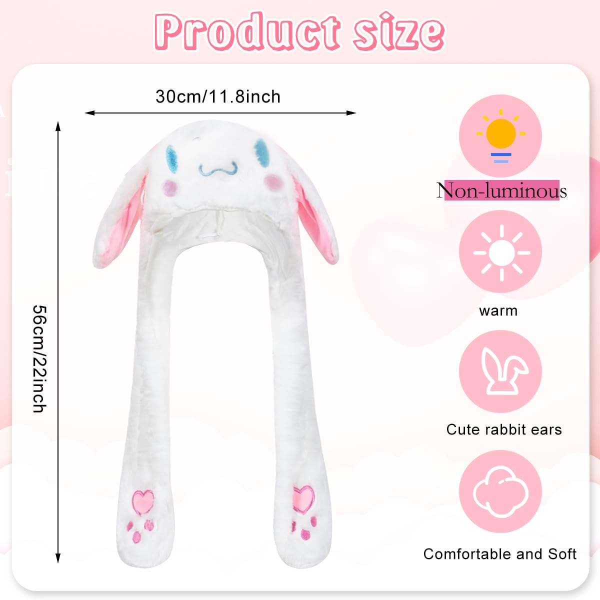 Zibuyu Ear Moving Jumping Hat featuring Cinnamoroll Plush with Fluffy Blue Design for Girls