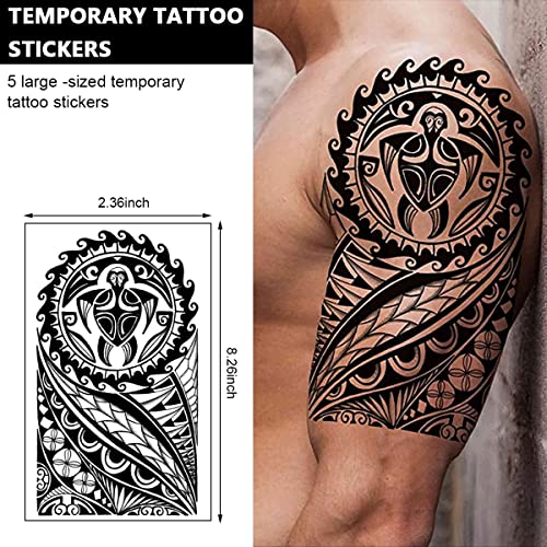 MAYCREATE® 35 Sheets Temporary Tattoo Sticker For Men Black Tatto Sticker Beast on Arm Waterproof Large Tattoo Stickers Assorted Tatto Sticker