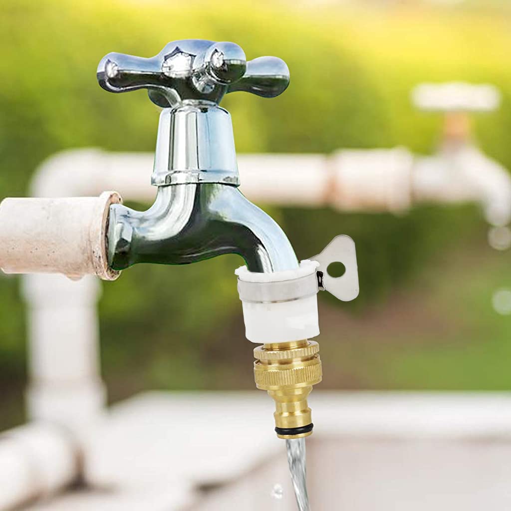 ELEPHANTBOAT Tap Connector for 1/2 and 3/4 inch Faucets with Quick Release Coupling | Rustproof Brass Adapter
