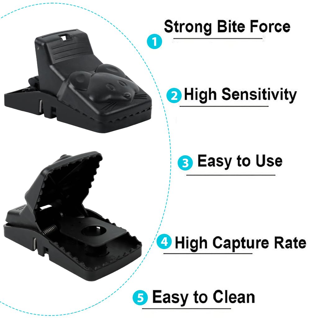 HASTHIP Rat Traps for House and Garden featuring Ultra Fast Trigger | 2 Pcs 17×7.5×7.5 cm Reusable ABS