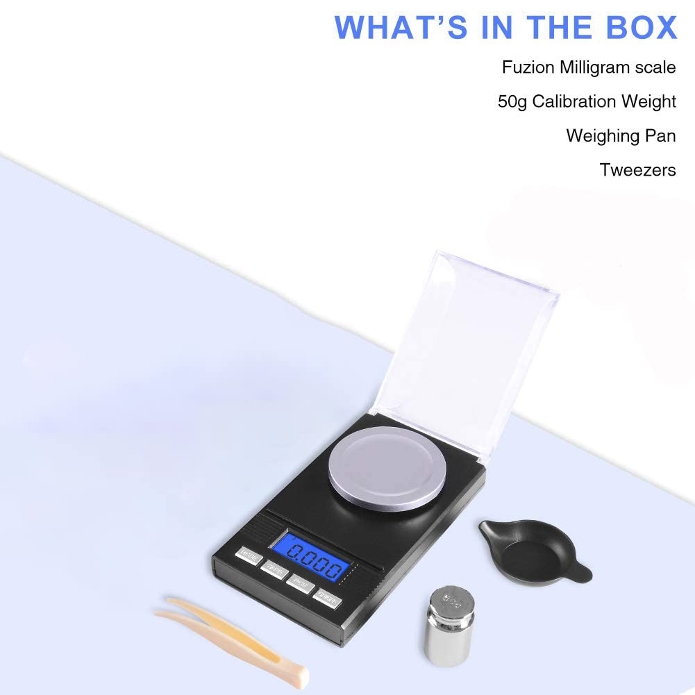 ELEPHANTBOAT Pocket Scale for Food and Jewellery with 50g 0.001g Precision Sensors | LCD Display and Protective Cover