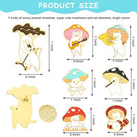 SANNIDHI® 7PCS Enamel Brooch Pins Set Cute Alloy Lapel Pins Cartoon Cat Mushroom Pin Brooches Assorted Badges Pin for Clothes, Backpack, Hats, DIY Crafts