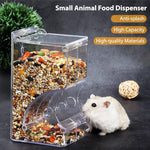 Qpets® Hamster Food Feeder Transparent Acrylic Hamster Food Feeder for Cage with Screw Kits 300ml Pet Feeder Pet Food Bin Automatic Food Feeder for Hamsters, Guinea Pig, Ferrets, Hamsters, Hedgehogs