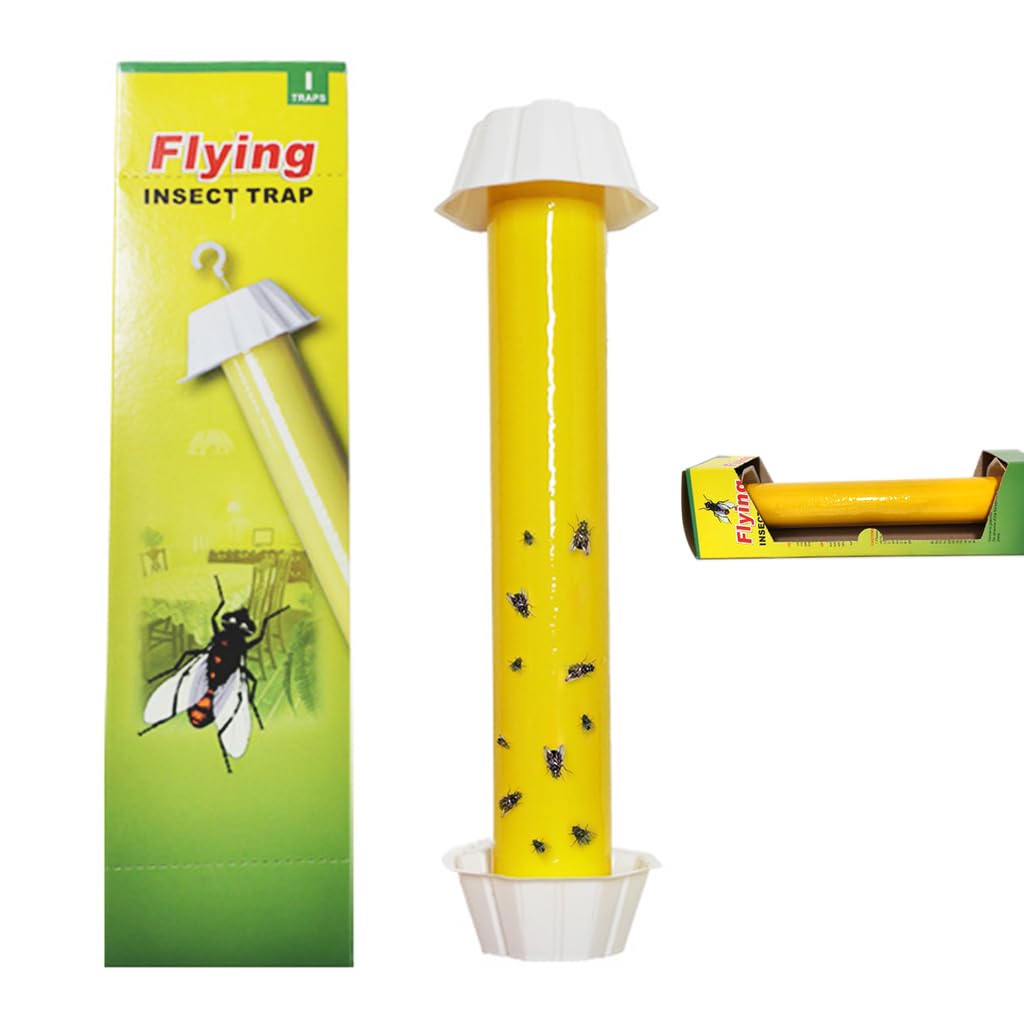 Sticky Fly Trap for Indoor and Outdoor Use with Hanging Hooks and Non Toxic Adhesive | Safe Insect Capture