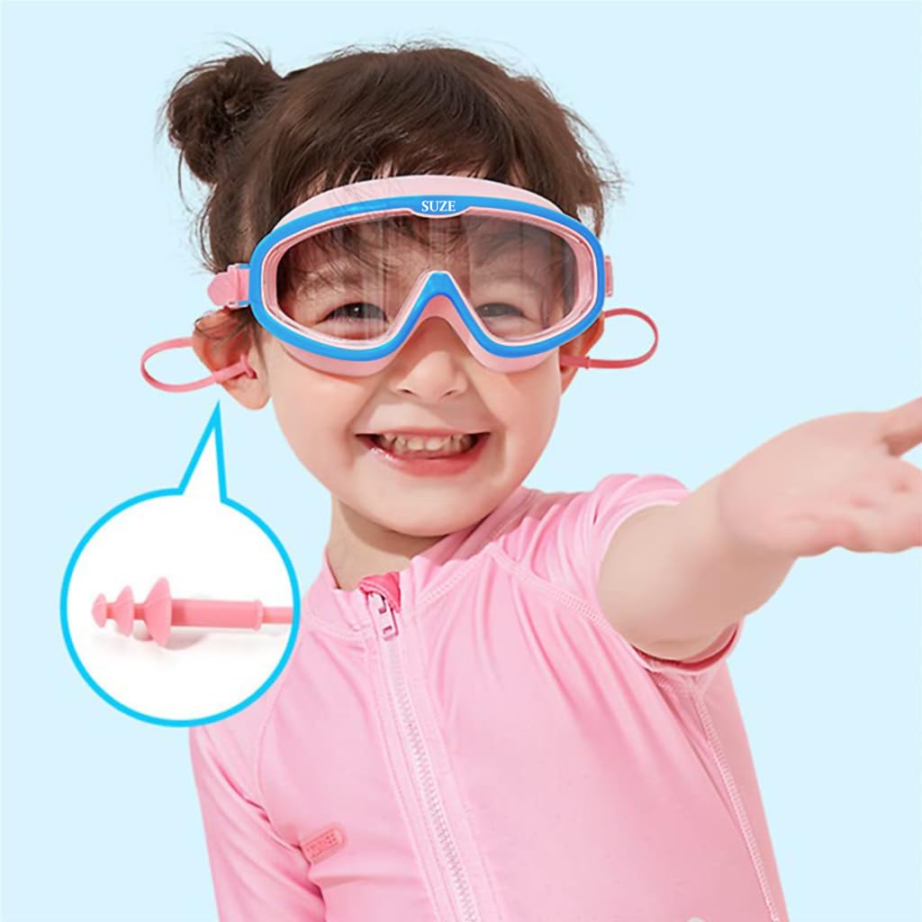 Proberos Swimming Goggles for Kids with Anti-Fog UV400 Lenses and Leakproof Silicone Seal | Pink 3–12 Years