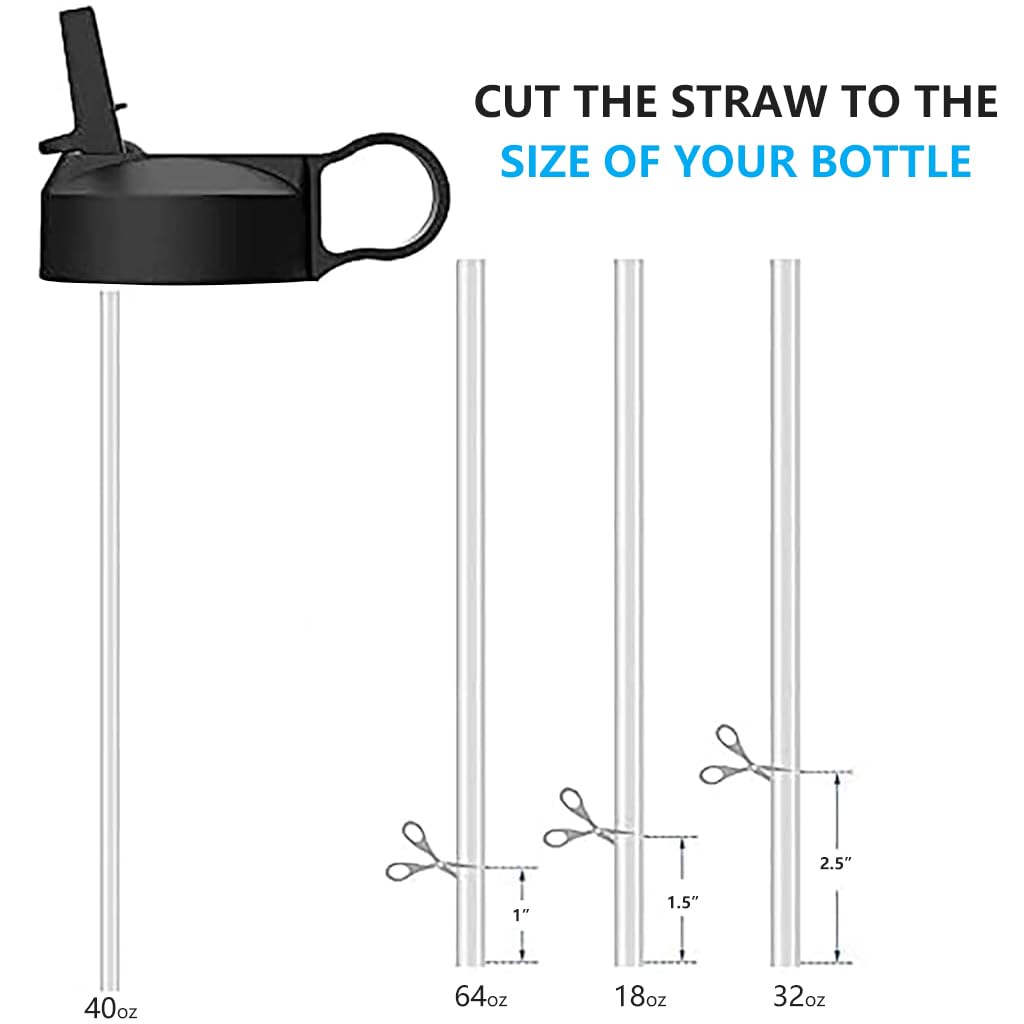HASTHIP Lids with Straw for Hydro Flask 32 and 40 oz Bottles featuring Flip Cap | Food Grade PP