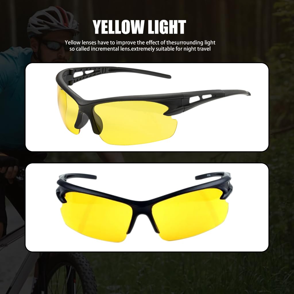 Proberos Night Vision Glasses for Driving with UV400 Protection and 28g Ergonomic Design | Non Polarized Sports Sunglasses for Men and Women