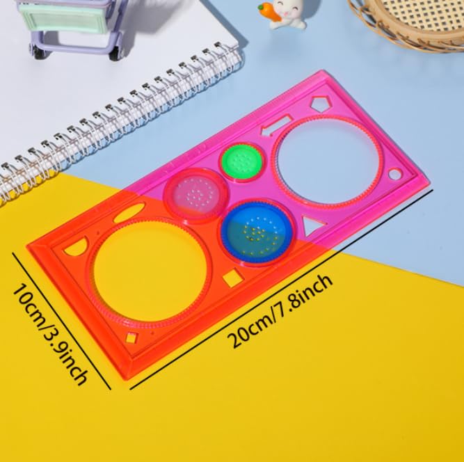 ZIBUYU Spiral Tracing Circle Set for Creative Drawing with Smooth Safe Plastic Stencils | Fun for Kids and Adults